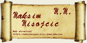 Maksim Misojčić vizit kartica